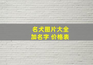 名犬图片大全加名字 价格表